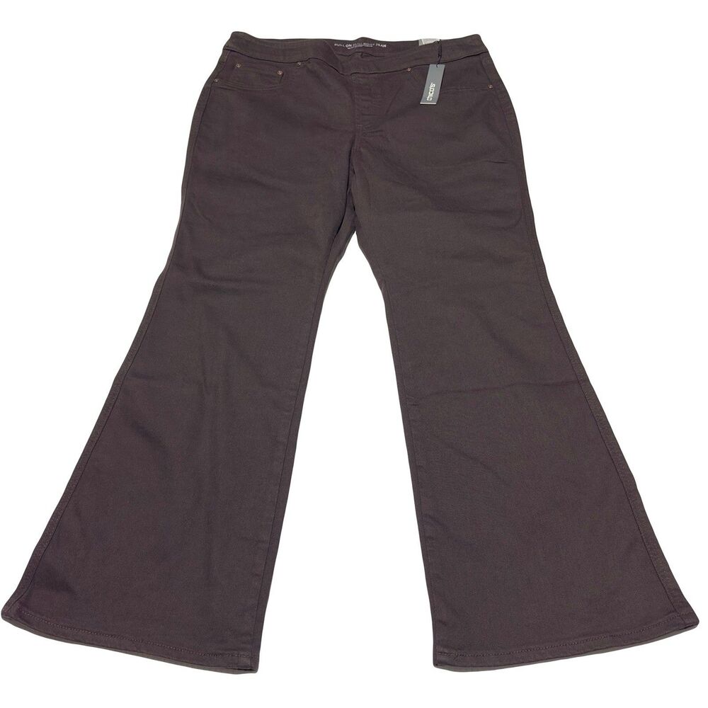 Chicos Pull On Slim Boot Jeans Size 2.5 Petite Women’s 14 P Brown NWT